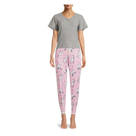 Ladies Sleep Jogger with Pockets | Various Sizes | Pink Starlight - Picture 1 of 5